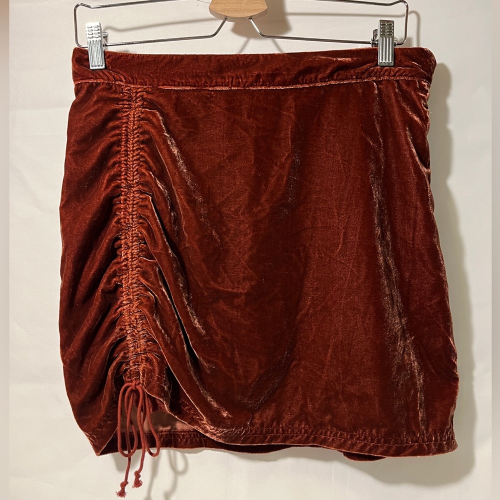 Free People orange velvety skirt